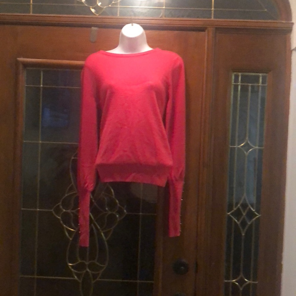 Designer hot pink cashmere blend sweater
